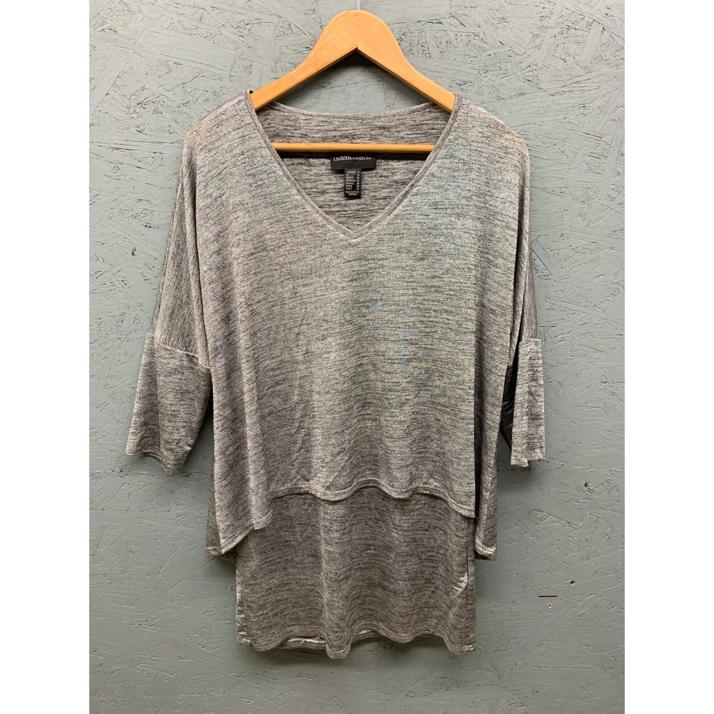 Frank Lyman Design Heather Grey Layered V-Neck Tunic
